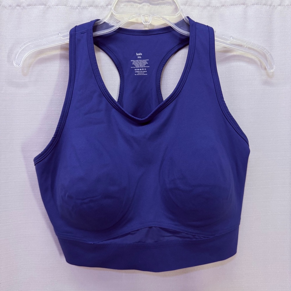 Knix Blue Cobalt Pullover Wireless Padded Racerback Sport Bra Sz  XXL